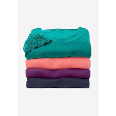 Woman Within Plus Size Lace Sleeve Tunic