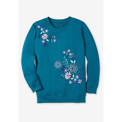 Woman Within Plus Size Printed Sweatshirt