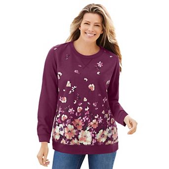 Woman Within Plus Size Printed Sweatshirt