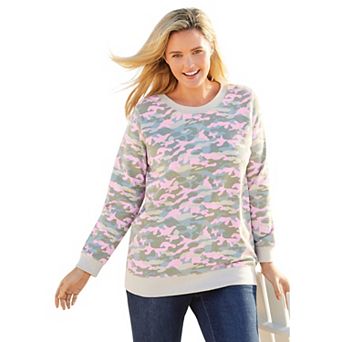 Woman Within Plus Size Printed Sweatshirt