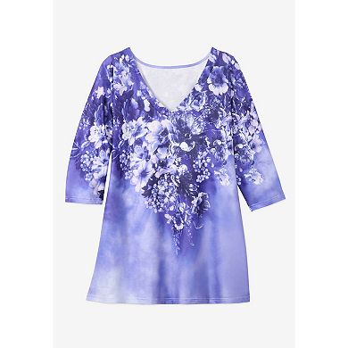 Woman Within Plus Size Watercolor Tunic