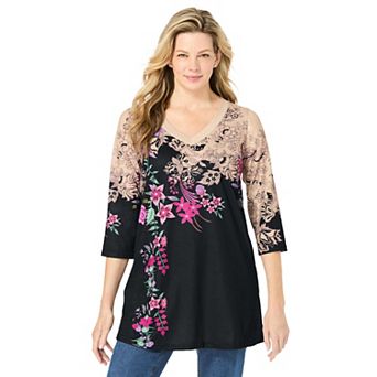 Woman Within Plus Size Watercolor Tunic
