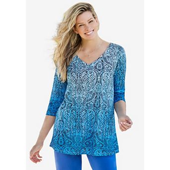 Woman Within Plus Size Watercolor Tunic