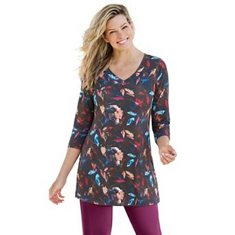 Woman Within Plus Size Watercolor Tunic