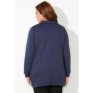 Catherines Women's Plus Size Quilted Knit Jacket