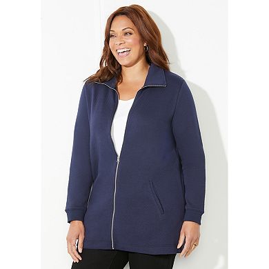 Catherines Women's Plus Size Quilted Knit Jacket