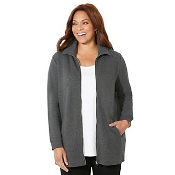 Catherines Women's Plus Size Quilted Knit Jacket