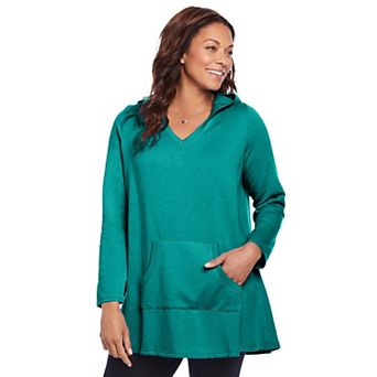 Woman Within Plus Size Pocket Hoodie Sweatshirt
