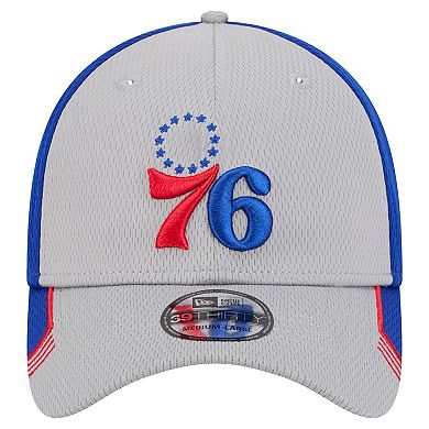 Men's New Era Gray/Royal Philadelphia 76ers Active Trim 39THIRTY Flex Hat
