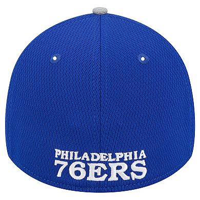 Men's New Era Gray/Royal Philadelphia 76ers Active Trim 39THIRTY Flex Hat