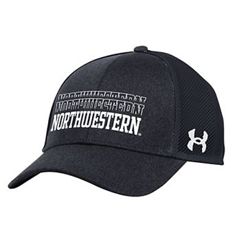 Men's Under Armour Black Northwestern Wildcats 2024 Sideline Blitzing Trucker Adjustable Hat