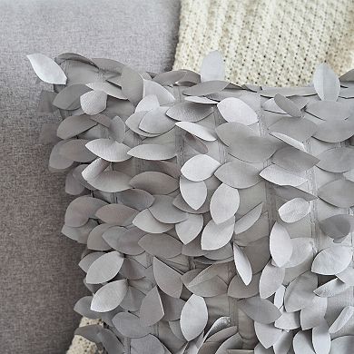 Solid Color Throw Pillowcase 3d Sequins Leaf Cushion Covers For Indoor Outdoor