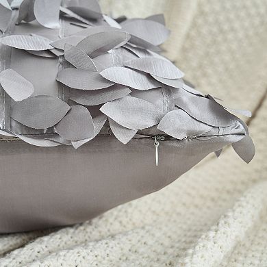 Solid Color Throw Pillowcase 3d Sequins Leaf Cushion Covers For Indoor Outdoor