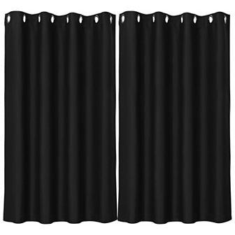 2 pc Blackout Thermal Insulated Grommet Window Curtain Panel Valance Darkening Drapes 52" X 63"