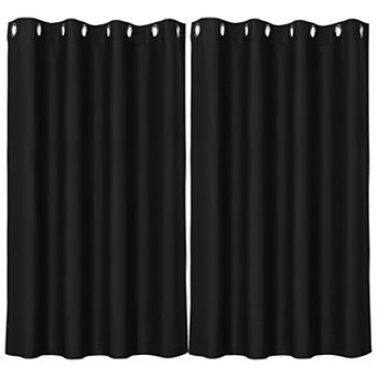 2 pc Blackout Thermal Insulated Grommet Window Curtain Panel Valance Darkening Drapes 52" X 63"
