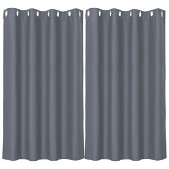 2 pc Blackout Thermal Insulated Grommet Window Curtain Panel Valance Darkening Drapes 52" X 63"