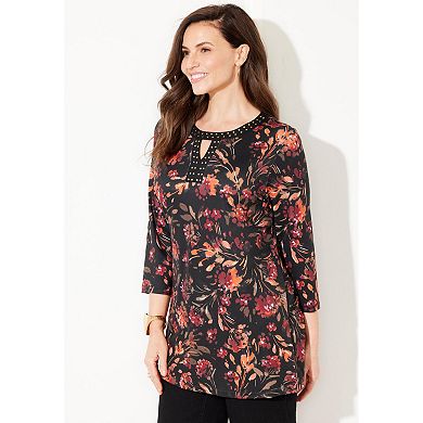 Catherines Women's Plus Size Keyhole Accent Tunic