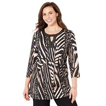 Catherines Women's Plus Size Keyhole Accent Tunic