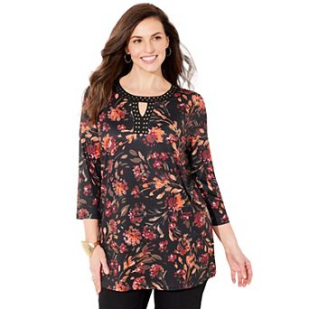 Catherines Women's Plus Size Keyhole Accent Tunic