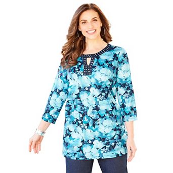 Catherines Women's Plus Size Keyhole Accent Tunic