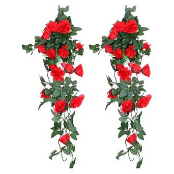 Fake Vine Garland Flower Artificial Rose Flowers Hanging Plants For Home Garden Wedding Decoration