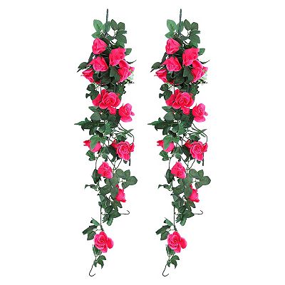 Fake Vine Garland Flower Artificial Rose Flowers Hanging Plants For Home  Garden Wedding Decoration
