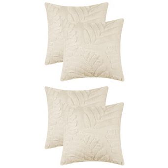 Basho Leaf Pattern Cushion Covers Solid Fluffy Plush Pillowcase