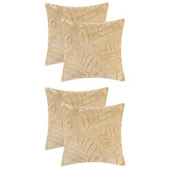 Basho Leaf Pattern Cushion Covers Solid Fluffy Plush Pillowcase