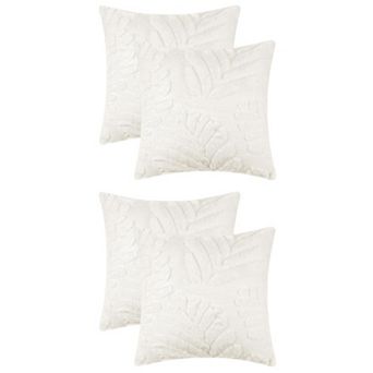 Basho Leaf Pattern Cushion Covers Solid Fluffy Plush Pillowcase