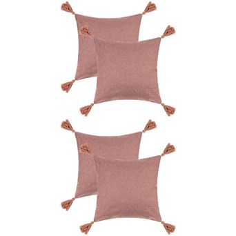 Linen Fringe Cushion Cover Set Sofa Throw Pillow Covers With Tassel Design