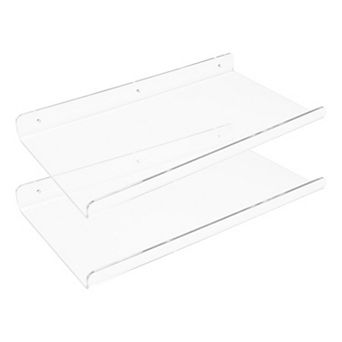 Acrylic Floating Shelves Clear Shelves For Bathroom Bedroom Wall Display Shelf 2 Pack