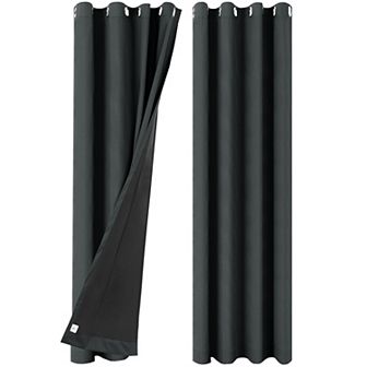 2 Panels Bedroom Waterproof 100% Blackout Curtains 52"x95"