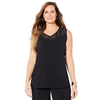 Catherines Women's Plus Size Anywear Lace Tank