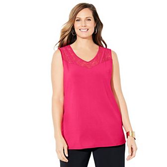 Catherines Women's Plus Size Anywear Lace Tank