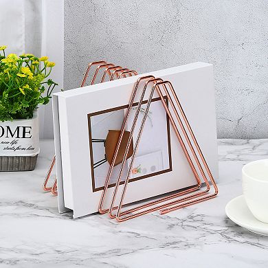 Triangle Desktop File Holder Rack Metal Vinyl Record Stand Holder Office File Organizer for Desk