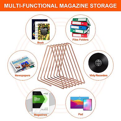 Triangle Desktop File Holder Rack Metal Vinyl Record Stand Holder Office File Organizer for Desk