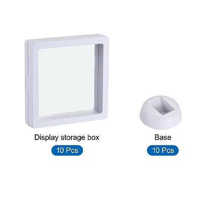 Floating Thin Film Display Box With Base 7cm X 7cm X 2cm Pack Of 10
