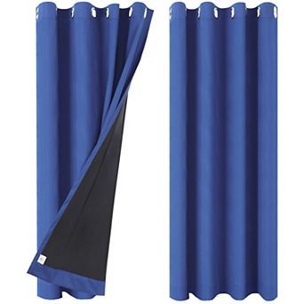 2 Panels Bedroom Waterproof 100% Blackout Curtains 42"x63"