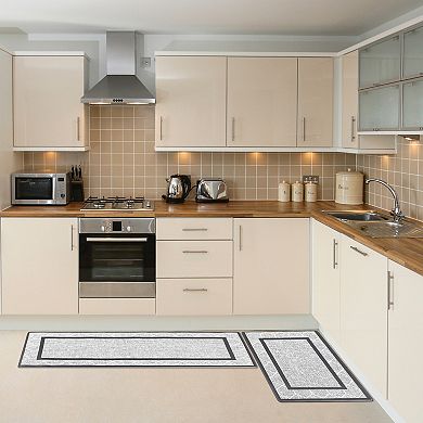 Machine Washable Kitchen Rug, Non-slip Kitchen Runner Rugs Floor Mats 18" X 48" 2pcs