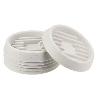 Plant Pot Saucer 3.5" Waved Base Plastic Round Flower Drip Tray For Indoor Outdoor, Gray Pack Of 6