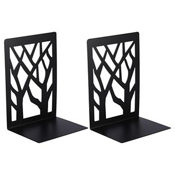 Book Ends, 1 Set Metal Bookends For Shelves Decorative Tree Book Shelf For Office Home Library