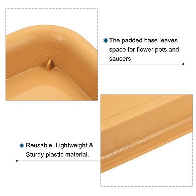 Plant Pot Saucer 49x20cm Plastic Rectangular Flower Drip Tray For Indoor Outdoor Pack Of 3