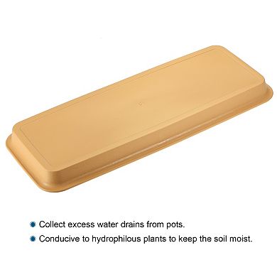 Plant Pot Saucer 49x20cm Plastic Rectangular Flower Drip Tray For Indoor Outdoor Pack Of 3