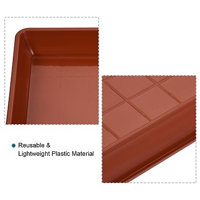 Plant Pot Saucer 16" Plastic Square Flower Drip Tray For Indoor Outdoor, Red