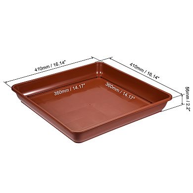 Plant Pot Saucer 16" Plastic Square Flower Drip Tray For Indoor Outdoor, Red