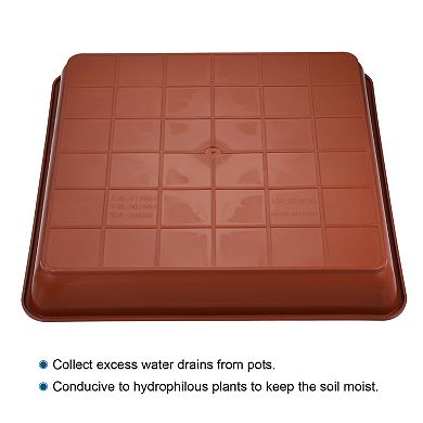 Plant Pot Saucer 16" Plastic Square Flower Drip Tray For Indoor Outdoor, Red