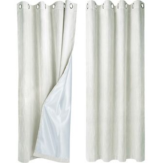 2 Panels Bedroom Linen Look Blackout Curtains 52" X 72"