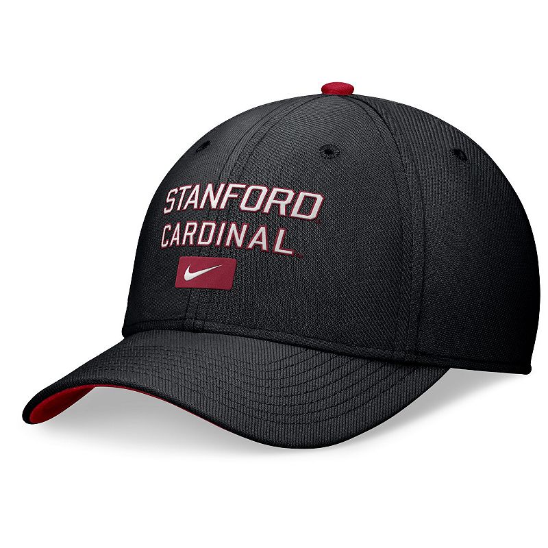 Men's Nike Black Stanford Cardinal Primetime Rise Swoosh Flex Hat, Size: Small/Medium