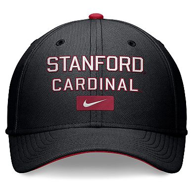 Men's Nike Black Stanford Cardinal Primetime Rise Swoosh Flex Hat