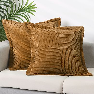 Corduroy Throw Pillow Covers Wide Bordered Cushion Case For Home Decorations